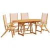 vidaXL Ensemble à manger de jardin 5pcs bois d'acacia solide textilène