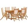vidaXL Ensemble à manger de jardin 7pcs bois d'acacia solide textilène