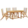 vidaXL Ensemble à manger de jardin 5pcs bois d'acacia solide textilène