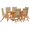 vidaXL Ensemble à manger de jardin 7pcs bois d'acacia solide textilène