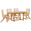 vidaXL Ensemble à manger de jardin 5pcs bois d'acacia solide textilène