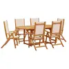 vidaXL Ensemble à manger de jardin 7pcs bois d'acacia solide textilène