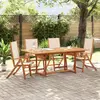 vidaXL Ensemble à manger de jardin 5pcs bois d'acacia solide textilène