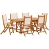 vidaXL Ensemble à manger de jardin 7pcs bois d'acacia solide textilène