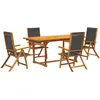 vidaXL Ensemble à manger de jardin 5pcs bois d'acacia solide textilène