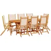 vidaXL Ensemble à manger de jardin 9pcs bois d'acacia solide textilène