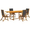vidaXL Ensemble à manger de jardin 5pcs bois d'acacia solide textilène