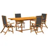 vidaXL Ensemble à manger de jardin 5pcs bois d'acacia solide textilène