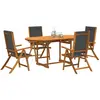 vidaXL Ensemble à manger de jardin 5pcs bois d'acacia solide textilène