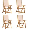 vidaXL Chaises pliables de jardin lot de 4 bois d'acacia et textilène