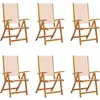 vidaXL Chaises pliables de jardin lot de 6 bois d'acacia et textilène