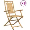 vidaXL Chaises pliables de jardin lot de 8 53x66x99 cm bambou