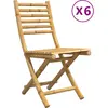 vidaXL Chaises pliables de jardin lot de 6 43x54x88 cm bambou