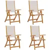 vidaXL Chaises pliables de jardin lot de 4 bois d'acacia et textilène