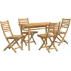 vidaXL Ensemble à manger de jardin 5 pcs bambou