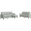 vidaXL Ensemble de canapés 3 pcs avec coussins Gris clair Velours