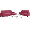 vidaXL Ensemble de canapés 3 pcs avec coussins Rouge bordeaux Velours