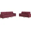 vidaXL Ensemble de canapés 2 pcs coussins décoratifs bordeaux tissu