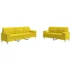 vidaXL Ensemble de canapés 2 pcs coussins décoratifs jaune clair tissu