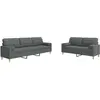 vidaXL Ensemble de canapés 2 pcs coussins décoratifs gris foncé tissu