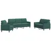 vidaXL Ensemble de canapés 3 pcs avec coussins Vert foncé Velours