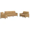 vidaXL Ensemble de canapés 3 pcs avec coussins Marron Velours