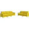 vidaXL Ensemble de canapés 2 pcs jaune clair tissu