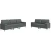 vidaXL Ensemble de canapés 2 pcs gris foncé tissu