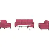 vidaXL Ensemble de canapés 4 pcs avec coussins Rouge bordeaux Velours