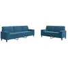 vidaXL Ensemble de canapés 2pcs et coussins et traversins bleu velours