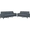 vidaXL Ensemble de canapés 2 pcs avec coussins et traversins velours