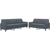 vidaXL Ensemble de canapés 2 pcs avec coussins Gris foncé Velours