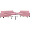 vidaXL Ensemble de canapés 2 pcs avec coussins Rose Velours