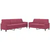 vidaXL Ensemble de canapés 2 pcs avec coussins Rouge bordeaux Velours