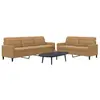 vidaXL Ensemble de canapés 2 pcs avec coussins Marron Velours