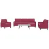 vidaXL Ensemble de canapés 4 pcs avec coussins Rouge bordeaux Velours