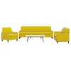 vidaXL Ensemble de canapés 3 pcs avec coussins Jaune Velours