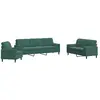 vidaXL Ensemble de canapés 3 pcs avec coussins et traversins velours