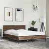 vidaXL Cadre de lit chêne marron 140x200 cm bois d'ingénierie et métal