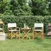 vidaXL Chaises de metteur en scène pliantes lot de 2 Bois teck massif