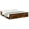 vidaXL Cadre de lit et tiroirs chêne fumé 200x200 cm bois d'ingénierie