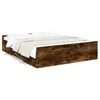 vidaXL Cadre de lit et tiroirs chêne fumé 150x200 cm bois d'ingénierie