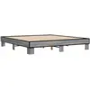 Cadre de lit sonoma gris 200x200 cm bois d'ingénierie et métal Vidaxl Gris