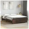 vidaXL Cadre de lit chêne marron 140x190 cm bois d'ingénierie et métal