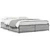 vidaXL Cadre de lit sonoma gris 150x200 cm bois d'ingénierie et métal