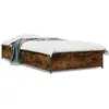 vidaXL Cadre de lit chêne fumé 120x190 cm bois d'ingénierie et métal