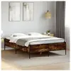 vidaXL Cadre de lit chêne fumé 120x190 cm bois d'ingénierie et métal