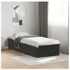 vidaXL Cadre de lit noir 100x200 cm bois d'ingénierie