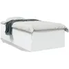vidaXL Cadre de lit blanc 75x190 cm bois d'ingénierie
