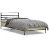 vidaXL Cadre de lit chêne sonoma 120x190 cm bois d'ingénierie et métal